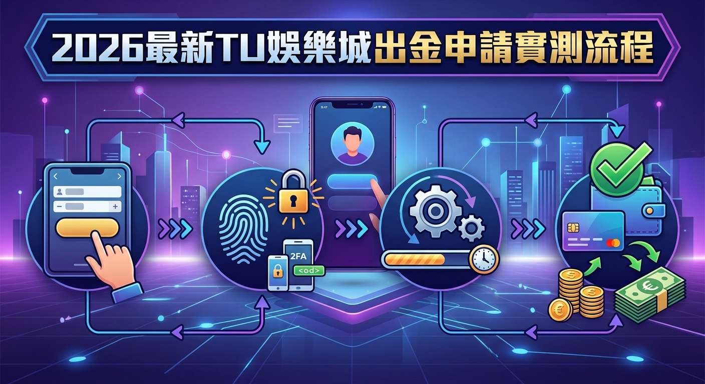 這是一張充滿科技感的數位資訊圖表，以霓虹色調展示了透過智慧型手機進行出金申請的完整流程。 畫面頂部帶有唯一的主標題，下方則以生動的圖示依序呈現身分驗證、系統處理與最終資金提領成功的步驟。