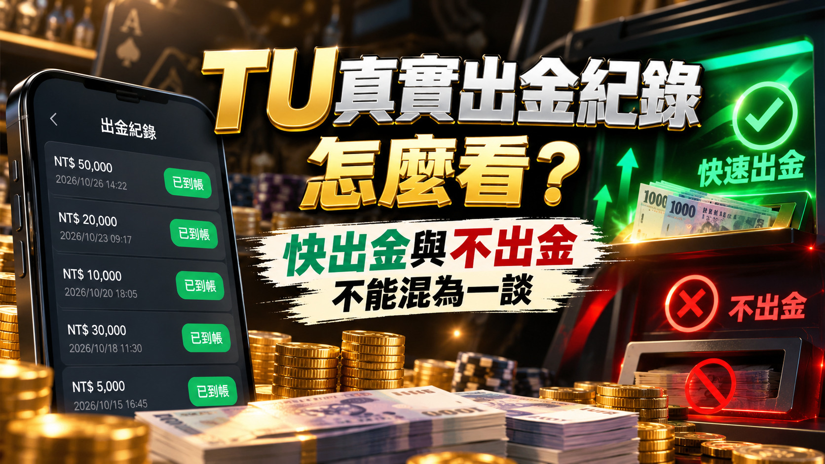 TU真實出金紀錄怎麼看?快出金與不出金不能混為一談